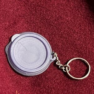 Mini Collapsible Tupperware Brand Bowl Compact Purple Keychain